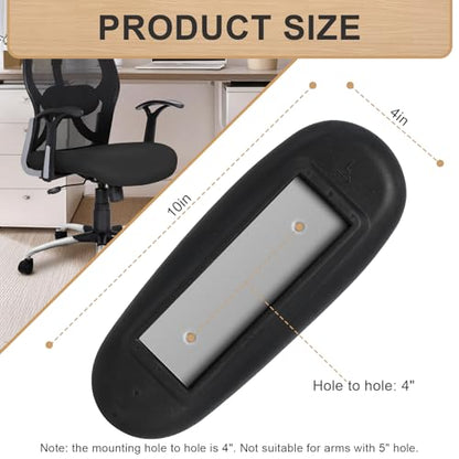 Podoy Office Chair Armrest Pads Replacement Fits Univeral Desk Chair Arms with Mounting Hole Patterns Screws, Desk Armrest Cover 4" x 10" (Pack of 2)