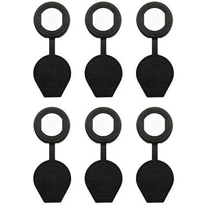 6pcs 22m Black Door Lock Dust Cover Rubber Waterproof Caps Prevent Dust, Enhance Cam Lock Life Plastic Material