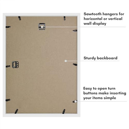 Americanflat 12x16 Shadow Box Frame with Polished Plexiglass - Silhouette Collection - Large Shadow Box Display Case for Tabletop and Wall Display - White with Soft Felt Back - color: White, size: 12x16