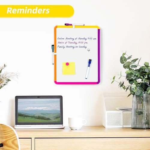 VUSIGN Small White Board Dry Erase, 11''x14'' Magnetic Dry Erase Board, Mini Whiteboard with Markers for Fridge, Wall, Locker - color: F-colorful2 1 Pack
