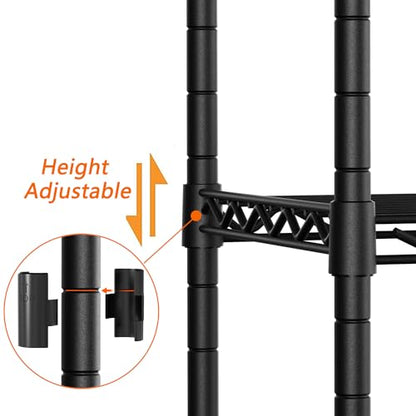 Soywey 3-Shelf Adjustable Heavy Duty Storage Shelves,36" Wx14 Dx35.8 H Metal Organizer Wire Rack for Laundry Bathroom Kitchen Pantry Closet Garage Shelving Black - size: 3-Shelf, style: No Wheels