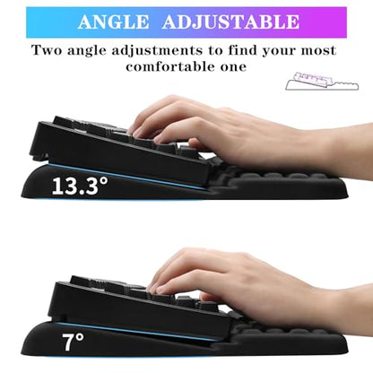 Computer Keyboard Stand Pad with Wrist Rest, Ergonomic Comfy Tilted Keyboard Holder, Keyboard Tray Support for Office Home (02-Black) - color: 02-black