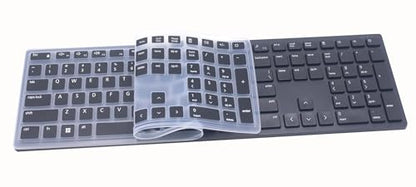 Silicone Keyboard Skin Cover Compatible for Dell Wireless Bluetooth Keyboard KM7321W, Dell Pro Keyboard KB500 & KM5221W (Black) - color: Black