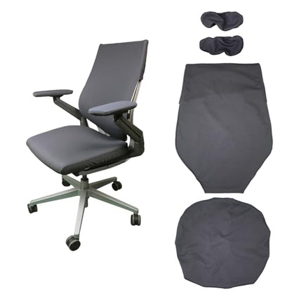 Suitable for Steelcase Gesture Chair Covers (4 Pieces Including armrest Covers) Breathable, Comfortable, and Slip-on (Night Owl Gray) - color: Night Owl Gray
