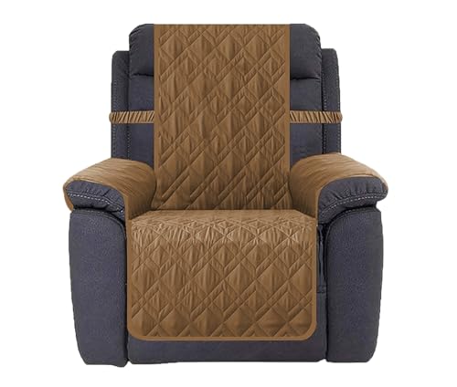 Ameritex Waterproof Nonslip Recliner Cover Stay in Place, Dog Chair Cover Furniture Protector, Ideal Recliner Slipcovers for Pets and Kids (Camel, 30") - color: Camel, size: 30"
