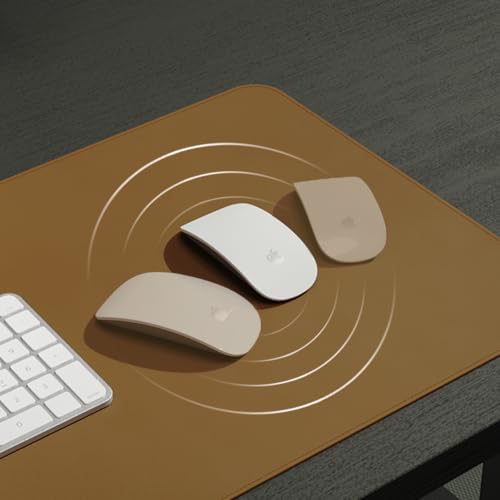 POUT TekDec Mat – Vegan Leather Desk Pad (31.5×13.4in / 80×34cm), Water-Resistant Surface, Anti-Slip Base, Scratch & Heat Protection, Multi-Functional Writing & Mouse Pad – Caramel Tan - color: Caramel Tan