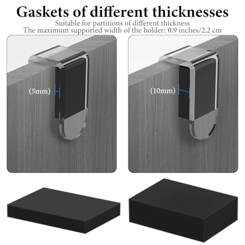 GEEKRIA Acrylic Cubicle Headphone Hook, Clear Headset Holder for Office Partition, Desk Panel & Cubicle Wall, Compatible with Bose, Sony, Sennheiser, Audio-Technica, JBL, Beats