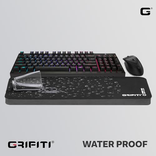 GRIFITI Fat Wrist Pad 24" x 4" x 0.75" Inch Computer or Mechanical Keyboard & Mousepad Wrists Rest Keyboards Mouse, Trackball or Trackpad Ergonomic Mousepad Support Large Hand Rests Typing Pads - size: Fat Wrist Pad 24 x 4 x 0.75 inches