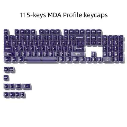 dagaladoo Purple Clear Keycaps,Glossy Jelly Keyboard caps tranlucent Set | Transparent keyboard keycaps ceramic style,MDA Profile,115 keys PC keycaps for Mechanical Keyboard with MX Switches - color: Purple