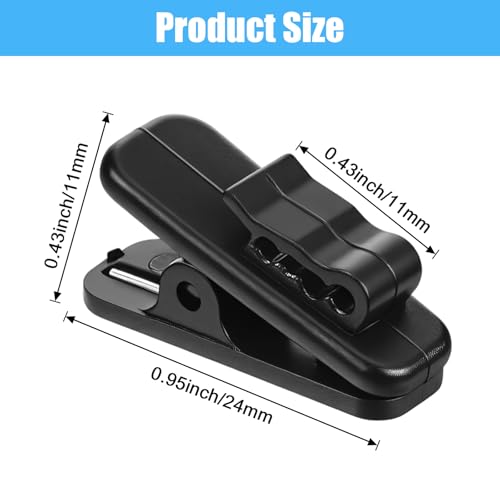 24 PCS Clips for Earphone Wire, 1 Inch Length Earphone Wire Clip Small Headphone Clips Lapel Mic Clip Headphone Mount Cable Clothing Clip for Fixing Earphones Microphone Cord (Black White)