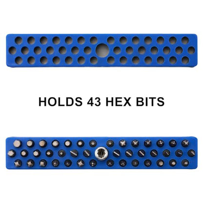 Mayouko 8PCS 1/4" Magnetic Hex Bit Holder Rack Organizer, 344 Holes, 1/4-Inch Drill Bit Holder, 8 Racks, Magnetic Bit Holder with Magnet Base for Screwdriver Bits - color: Red-2packs,blue-2packs,orange-2packs,green-2packs