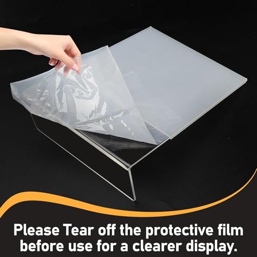 13 Pack Acrylic Sign Holder 8.5x11, L-Shape Clear Plastic Display Stands for Tabletop, Slanted Back Menu Flyer Paper Photo Picture Frame Display Stand for Restaurants Office Store Show Fair