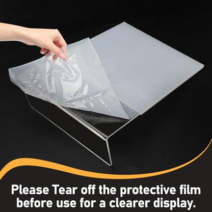 13 Pack Acrylic Sign Holder 8.5x11, L-Shape Clear Plastic Display Stands for Tabletop, Slanted Back Menu Flyer Paper Photo Picture Frame Display Stand for Restaurants Office Store Show Fair