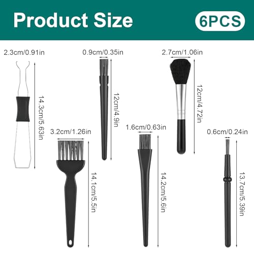 6Pcs Keyboard Brush - Keyboard Cleaning Kit with Keycap Puller & Switch Puller, Pp Handle Nylon Brushes, Anti-Static Dust Removal Tool for Computer Laptop Camera Electronics