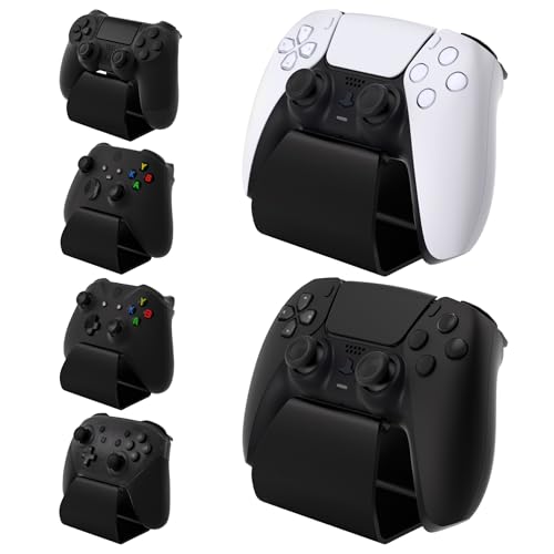 playvital 2 Pack Stand-AL Controller Stand for ps5, for ps4, Aluminium Metal Display Gamepad Holder for Xbox Series X/S, Xbox One, Switch 2 Pro, Universal Desktop Controller Supporter, Black - color: Black 2 Set