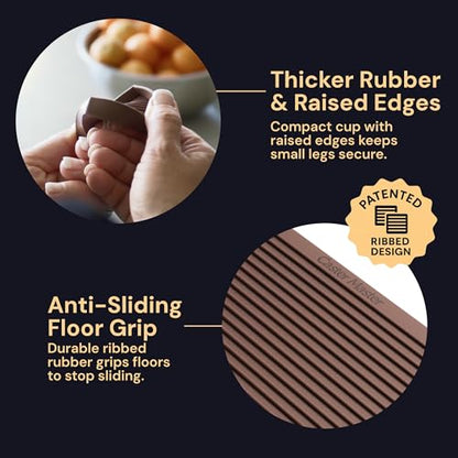CasterMaster Square Rubber Pads - 5x5 in Brown, 4 Pack | Non-slip caster cups - anti-skid - Use for couches, beds & chairs on hardwood, tile & vinyl - color: Brown, size: 5'' x 5'' (Pack of 4)