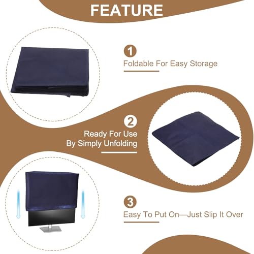 PATIKIL Computer Dust Cover, 28" Monitor Dust Protection Dustproof Cover Case for Desktop PC CPU Protector - 1Pcs (Blue) - size: 28"