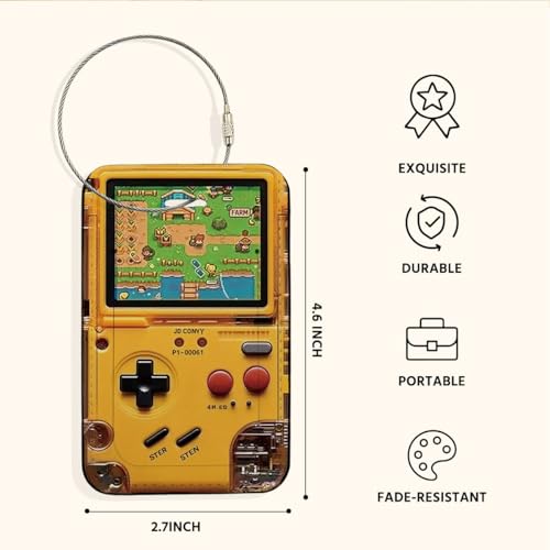 ID Card Badge Holder with Wrist Lanyard, Slide Open & ID Window Card Holder, Unique Handheld Game Console Design Portable for Bus Cards Work Badges, Suitable for Women Men Office Worker, Beige - color: Handheld2