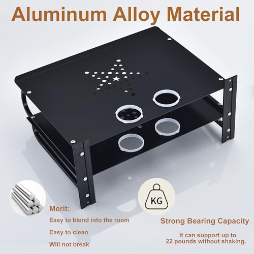 HNVNER Floating AV Shelves,Projector Wall Mount DVD Shelf,Floating Entertainment Center Bracke Under TV for Cable Boxes/Games Console/DVR/TV Accessories (Double Layer) - size: Double Layer