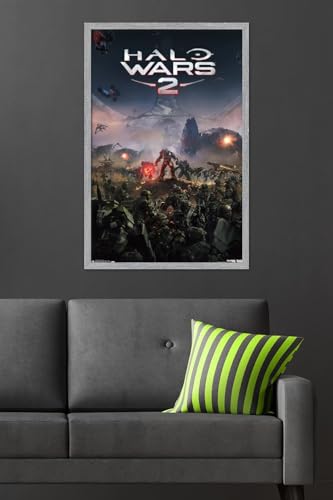 Halo: Halo Wars 2 - Key Art Wall Poster, 34L" x 22.4W", Gray Framed Version - color: Gray Framed Version, size: 34"L x 22.4"W