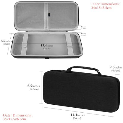 GEEKRIA 75% 84-Key Gaming Keyboard Case, Hard Shell Travel Carrying Bag, Compatible with Keychron K2 / K2 HE, Logitech POP Keys/MX Mechanical Mini, Aula F75 Pro / F75 75% (Extra Space) - size: Large