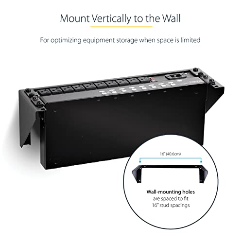 StarTech 3U Vertical Wall-Mount Rack Bracket, 19in, 150lb, TAA (RK319WALLV) - size: 3U