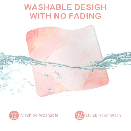eulps Mouse Pad with Stitched Edge, Multiple Patterns Computer Mouse Pads with Non-Slip Rubber Base, Washable Cloth Mousepad, for Gaming, Laptop, PC (Blush Gold) - color: 30Blush Gold