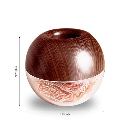 Walnut Wood Paper Clip Holder , Wooden Magnetic Paper Clip Dispenser with Rose Gold PaperClips 100pcs 28mm(1.1") Cute Office Supplies for Desk Organizer - color: Walnut