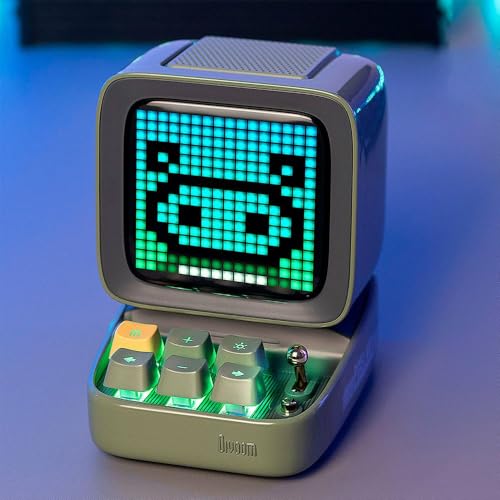 Divoom Ditoo Pro Retro Pixel Art Game Bluetooth Speaker with 16X16 LED App Controlled Front Screen (Green) - color: Green