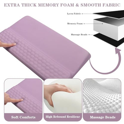 Computer Keyboard Stand Pad with Wrist Rest, Ergonomic Comfy Tilted Keyboard Stand Riser Holder Pad for Office Home (Purple) - color: Purple