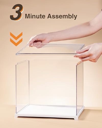 Rowood Display Box,Dustproof Acrylic Display Case for Miniature House Kit,Book Nook,3D Puzzle(11.3x9.3x9.6inch)
