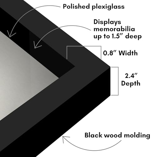 Americanflat 16x20 Shadow Box Frame with Polished Plexiglass - Silhouette Collection - Large Shadow Box Display Case for Tabletop and Wall Display - Black with Soft Felt Back - color: Black, size: 16x20