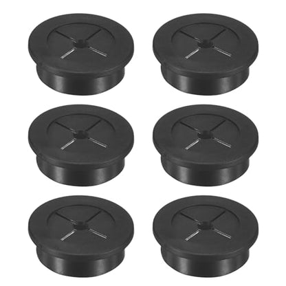 M METERXITY 6-Pack Rubber Grommets for Wiring 32mm Desk Grommet Double-Sided Flexible Cable Cord Grommet Desk Hole Cover for Cables/Wires Through Protection Cable Grommet [Black] - size: 32mm