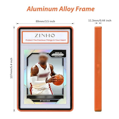 ZINHO Graded Card Case Magnetic Aluminum Alloy Slab Protector Display Case Fits BGS Cards, UV Protection (Orange) - color: Orange, style: BGS Card Case