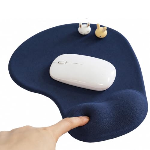 Office Mousepad with Gel Wrist Support - Ergonomic Gaming Desktop Mouse Pad Wrist Rest - Design Gamepad Mat Rubber Base for Laptop Computer -Silicone Non-Slip Special-Textured Surface (08Navy) - color: 08Navy