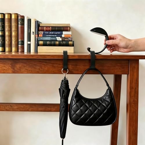 2 PCS Purse Hanger for Table, C Shape Handbag Hook for Desk | Heavy Duty Alloy Purse Holder Clip, Non-Slip Portable Bag Hook for Office, Restaurant, Cafe Use