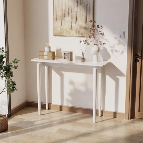 AQIMUELE Wood Console Table White Entryway Table, Thin Console Table, Sofa Tables for Living Room (39.4'') - color: White, size: 39.4"W x 11.8"D x 29.9"H