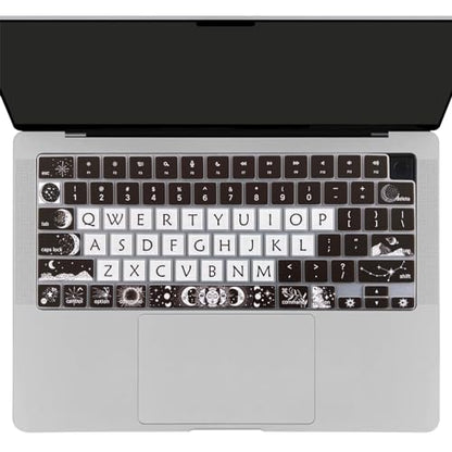 Cute Silicone Keyboard Cover for 2021-2024 MacBook Air 13.6" 15" A2941 A3114 A2681 A3113, MacBook Pro 14" 16" A2442 A2779 A2918 A2992 A2485 A2780 A2991 A3112 A3401 A3406 M4 M3 M2 M1 Max, Sun and Moon - color: Sun and Moon