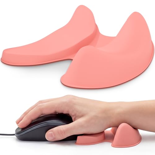 GlideX r2.0 Ergonomic Mouse Wrist Rest – Compact Sliding Wrist Pad with Low Profile Design for Desk Laptop Travel, Fits Small to Medium Hands (Pink) - color: Pink