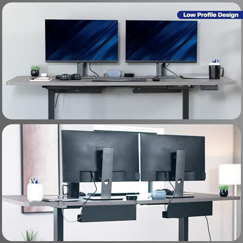 VIVO Under Desk 17 inch Cable Management Trays, Power Strip Holders, Cord Organizers, Wire Tamers for Office and Home, Black, 2 Pack, DESK-AC06-2C | Set of 2, Low Profile Power Strip Holder, Cord Organizer, Wire Tamer Steel Cable Rack for Office and Home,