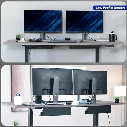 VIVO Under Desk 17 inch Cable Management Trays, Power Strip Holders, Cord Organizers, Wire Tamers for Office and Home, Black, 2 Pack, DESK-AC06-2C | Set of 2, Low Profile Power Strip Holder, Cord Organizer, Wire Tamer Steel Cable Rack for Office and Home,