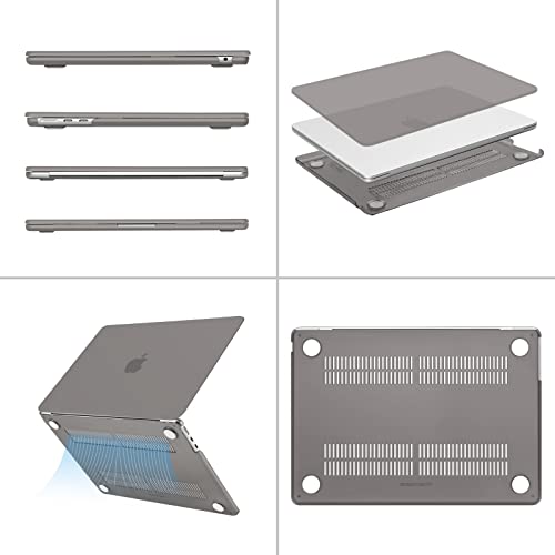 MOSISO Compatible with MacBook Air 13 inch Case M5 2026 M4 2025 M3 M2 2024-2022 A3449 A3240 A3113 A2681, Scratches-Resistant Protective Hard Shell for MacBook Air 13.6 inch Case, Gray - color: Gray