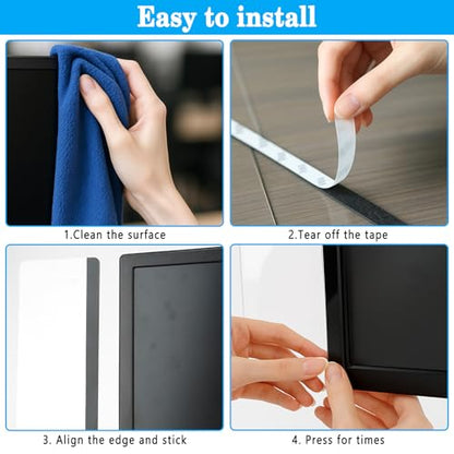 Generic 2pcs Multifunction Monitor Memo Board Transparent Message Panel Note Board Monitor Side Panel Suitable for Office Home Desktop - style: Flat style