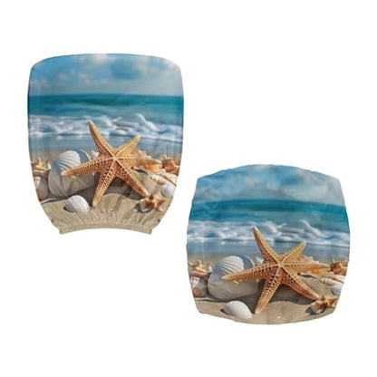 Beach Office Chair Covers Stretchable Office Chair Seat Cover 2 Piece Washable Gaming Chair Cover Universal Fit Most Wheelchairs,Computer Chairs,Gaming Chairs - color: Beach