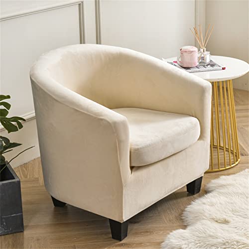 KRFOONN 2 Pieces Club Chair Slipcover Printed Stretch Tub Chair Slipcover Armchair Covers Sofa Cover Removable Round Barrel Chair Covers Couch Furniture Protector Cover for Living Room, A26 - color: Colora26
