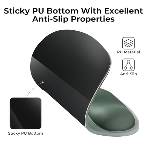 EooCoo Ergonomic Mouse Pad with Gel Wrist Rest Support Middle Concave Design, Relieve Wrist Pain Mousepad, Non-Slip Base for Laptop, Computer, Office Desk Accessories, Carpal Tunnel Syndrome - color: Green