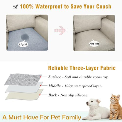 Couch Arm Covers, Waterproof Armrest Cover for Sofa, Loveseat, Armchair, Non-Slip Recliner Arm Cover, Sofa Arm Covers, Headrest Cover, Arm Chair Covers Set of 2 (Gray-Blue, 24"×20") - color: Gray-blue, size: 24" x 20" - 2 pcs