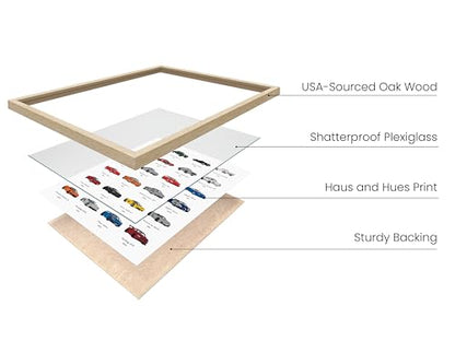HAUS AND HUES Race Car Poster - Super Car Poster - Made in The USA - Beige Frame 16x20 - color: Sports Car, size: 16"L x 20"W, style: Beige Framed