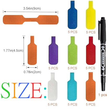 40PCS Cable Labels, Electrical Cable Marking Stickers, Multi-Color Handwritten Cable Labels, Suitable for Cable Management and Identification
