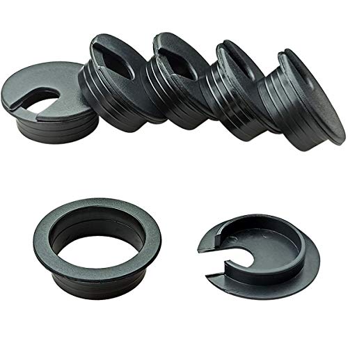 6pcs Desk Grommet 1-3/8 inch Plastic Wire Cord Cable Grommets Hole Cover for Office PC Desk Cable Cord Organizer (Black) - color: Black, size: 35mm/ 1-3/8 Inch Mounting Hole Diameter